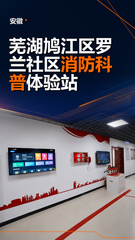 安徽芜湖鸠江区罗兰社区消防科普体验站以消防安全为核心，将火灾隐患识别、消防器材认知、报警处置、初起火灾扑救和疏散逃生融入展陈与体验过程。参观者可在互动学习中建立消防安全意识、火场判断能力和自救互救能力，兼顾知识普及与实践训练，可作为面向社区居民、家庭和基层工作人员的同类教育基地设计建设参考。